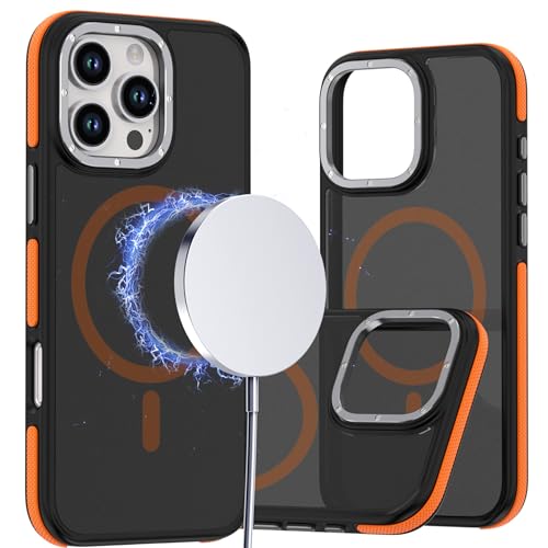 Ysnzaq Magnetische Hülle für Apple iPhone 16 Pro (Nicht 16), Zweifarbig, Kompatibel mit Kabellosem Laden, Stoßfeste Schutz Handyhülle für Apple iPhone 16 Pro XW Orange von Ysnzaq