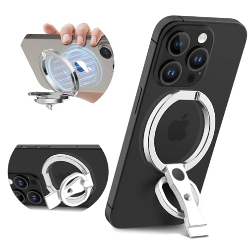 Ysnzaq Magnetischer Handy Ring Halterung, Fingerhalter kompatibel mit MagSafe Ständer Griff Halter mit 360 Grad Drehbarer Ständer für iPhone 16/15/14 Pro Max Plus, 12/13 Pro Max Mini.SDJ Sliver Ysnzaq Magnetischer Handy Ring Halterung, Fingerhalter kompatibel mit MagSafe Ständer Griff Halter mit 360 Grad Drehbarer Ständer für iPhone 16/15/14 Pro Max Plus, 12/13 Pro Max Mini.SDJ Sliver von Ysnzaq