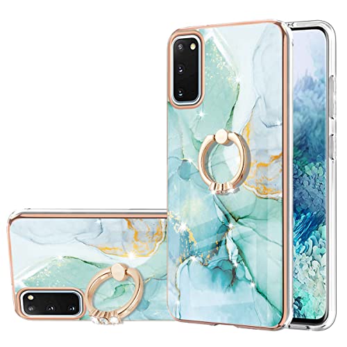 Ysnzaq Marmor Hülle für Samsung Galaxy S20 FE (Not S20), Marble Muster Silikon Design Robust Ultra Dünn Stoßfest mit Stander TPU Protection Bumper Handyhülle für Samsung Galaxy S20 FE.YZ Green von Ysnzaq