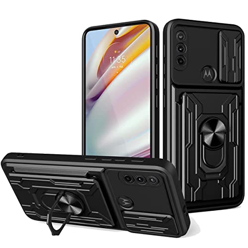 Ysnzaq Schutzhülle für Motorola Moto E20 Hülle, Heavy Duty Militärischer Schutz Handyhülle mit [Standfunktion] [Card Holder] Stoßfest Bumper Cover für Motorola Moto E20 / E30 / E40. SSJ Black von Ysnzaq