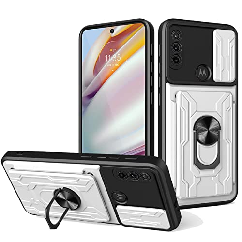 Ysnzaq Schutzhülle für Motorola Moto E20 Hülle, Heavy Duty Militärischer Schutz Handyhülle mit [Standfunktion] [Card Holder] Stoßfest Bumper Cover für Motorola Moto E20 / E30 / E40. SSJ Whtie von Ysnzaq