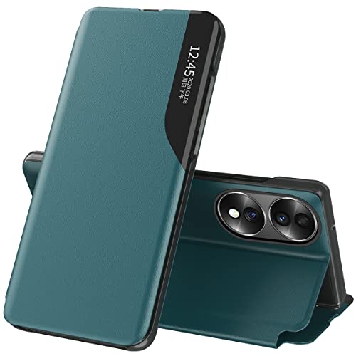 Ysnzaq Smart View Window Hülle für Honor 70 6.67", Hard PC + PU Leder Magnetische Halterung Stoßfeste Schutzhülle Handyhülle für Honor 70 QHBX Green Ysnzaq Smart View Window Hülle für Honor 70 6.67", Hard PC + PU Leder Magnetische Halterung Stoßfeste Schutzhülle Handyhülle für Honor 70 QHBX Green von Ysnzaq