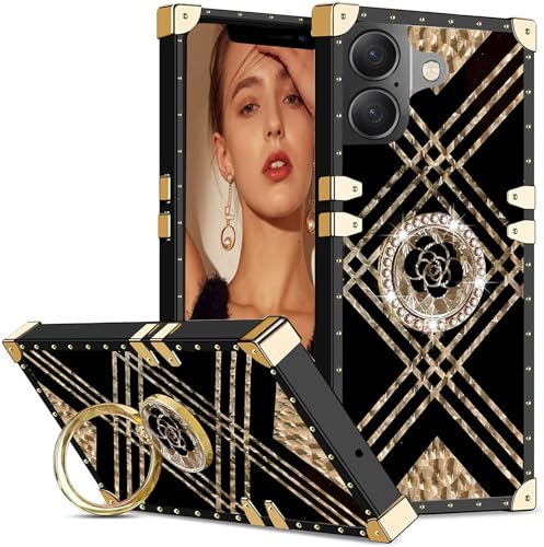 Ysnzaq Square Hülle für Apple iPhone 16 Plus, Weiche TPU Luxus Elegant Metal Decoration Mädchen Frauen mit Ständer Stoßfest Handyhülle für iPhone 16 Plus/Apple 16 Plus.BF Square Black Ysnzaq Square Hülle für Apple iPhone 16 Plus, Weiche TPU Luxus Elegant Metal Decoration Mädchen Frauen mit Ständer Stoßfest Handyhülle für iPhone 16 Plus/Apple 16 Plus.BF Square Black von Ysnzaq