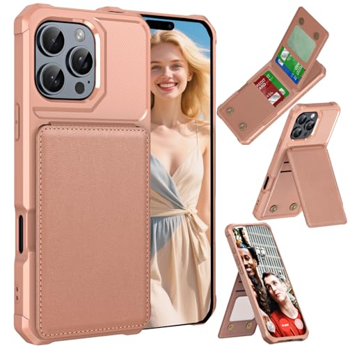 Ysnzaq Wallet Case für Apple iPhone 16 Pro Max mit Kartenhalter, PU Leder Flip Wallet Case mit Kickstand Stoßfest Schutzhülle für 16 Pro Max ZM Roségold Ysnzaq Wallet Case für Apple iPhone 16 Pro Max mit Kartenhalter, PU Leder Flip Wallet Case mit Kickstand Stoßfest Schutzhülle für 16 Pro Max ZM Roségold von Ysnzaq
