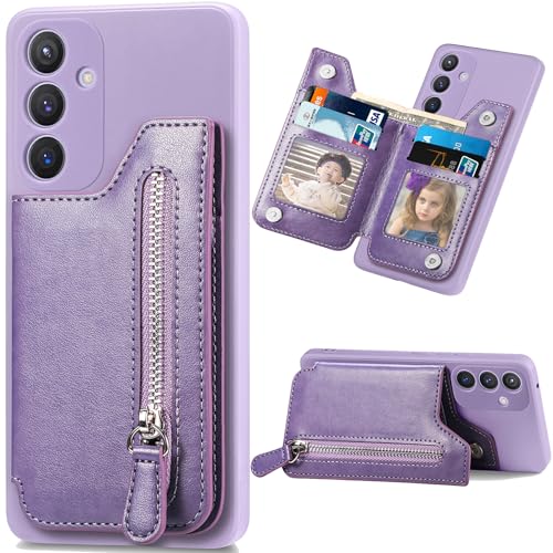 Ysnzaq Zipper Brieftasche Hülle für Samsung Galaxy S25+ / S25 Plus, Premium PU Leder Weiche TPU Schutzhülle mit [Kartenfach] [Standfunktion] Stoßfest Hülle für Samsung Galaxy S25 Plus.SDD Purple von Ysnzaq