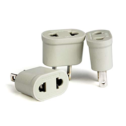 Ytian 3Pcs Reisestecker Adapter DE/EU Buchse auf US 2Pin Stecher Amerika Kanada Japan China Mexiko Thailand Taiwan Brasilien Philippinen usw. 2 Pin Reiseadapter (weiß) von Ytian