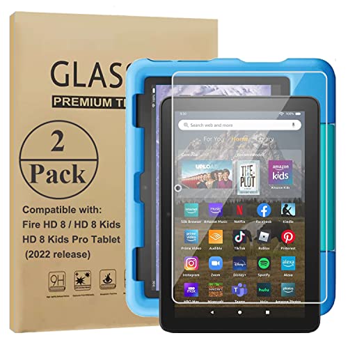 Ytuomzi 2 Stück Displayschutzfolie für 8/8 Plʌs Tablet 8 Zoll (2022/2020), Premium gehärtetes Glas Schutzfolie für 8" Kids Pro Tablet, ultraklar, kratzfest, hüllenfreundlich von Ytuomzi