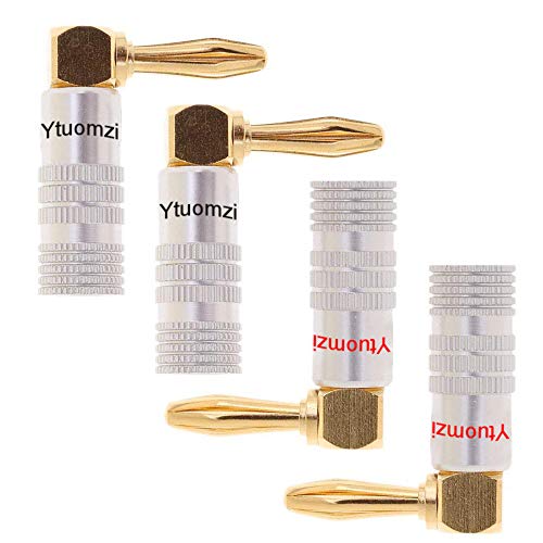 Ytuomzi 4 x rechtwinklige Lautsprecher-Bananenstecker, 90 Grad, 24 K vergoldet, Audio-Klinkenstecker, L-förmiger Lautsprecheradapter für Lautsprecherkabel, 2 x schwarz und 2 x rot Ytuomzi 4 x rechtwinklige Lautsprecher-Bananenstecker, 90 Grad, 24 K vergoldet, Audio-Klinkenstecker, L-förmiger Lautsprecheradapter für Lautsprecherkabel, 2 x schwarz und 2 x rot von Ytuomzi