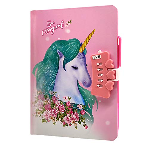 Einhorn Notizbuch Tagebuch,Meerjungfrau Tagebuch/Magie Notizblock, Einhorn Notizbücher für Kinder Mädchen Geburtstag Geschenk von YuChiSX