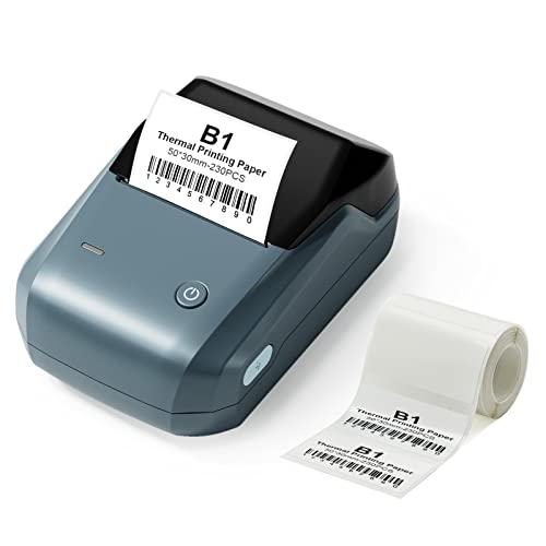 2 Zoll Etikettendrucker B1 mit Bändern, Bluetooth-Thermo-Etiketten Maker Small Business Aufkleber Drucker, eignet Sich für alle Zwecke Etiketten Barcode Preis Text, kompatibel mit iOS & Android von YuLinca