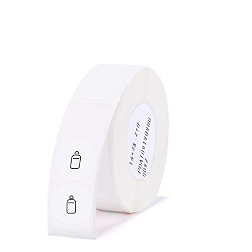 Etikettendrucker-Band kompatibel für NIIMBOT D11 D110 D101, Etikettendrucker-Papier, wasserdicht, ölfest, kratzfest, 14 x 28 mm (Weiße Runde) von YuLinca