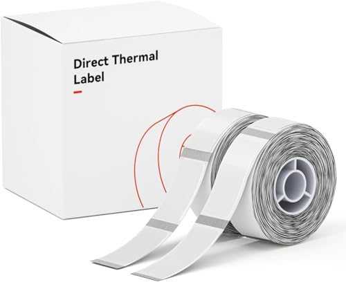 YuLinca Label Maker Tape für D11/D110/D101 Printer, 2 Rollen Wasserfestes Transparenten Etikettenband, 14×30mm+14×40mm (Clear), 370 Pcs von YuLinca