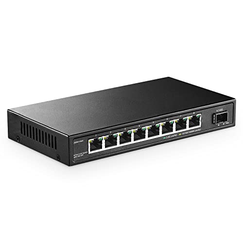 YuLinca 8 Port 2.5G Netzwerk Switch mit 10G SFP, 8 x 2.5GBASE-T Ports, kompatibel mit 10/100/1000Mbps Geräten, lüfterloser Unmanaged Plug&Play Ethernet Switch von YuLinca