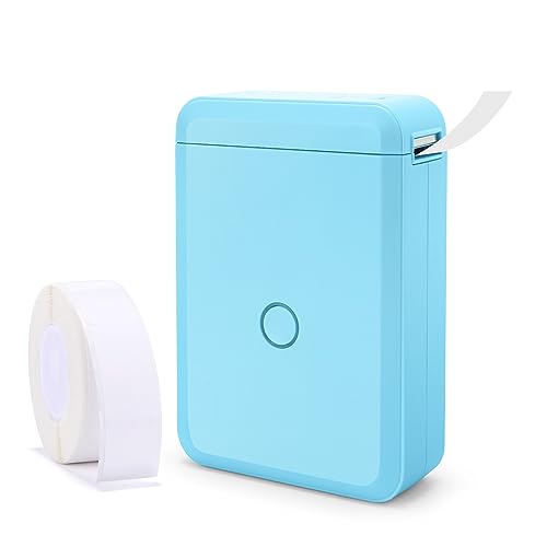 YuLinca D110 Bluetooth Etikettendrucker Mini Tragbares Thermo Beschriftungsgerät mit 10-15 mm Etikettenbreite, kompatibel mit iOS und Android für Heim und Büro (Blau) von YuLinca