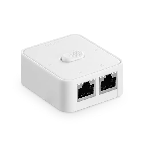 YuLinca Gigabit Netzwerk Switcher, 10/100/1000Mbps, 2 in 1 Out 1 in 2 Out Netzwerk, Bidirektionaler manueller Switcher für Cat 5, Cat 5e und Cat 6 von YuLinca