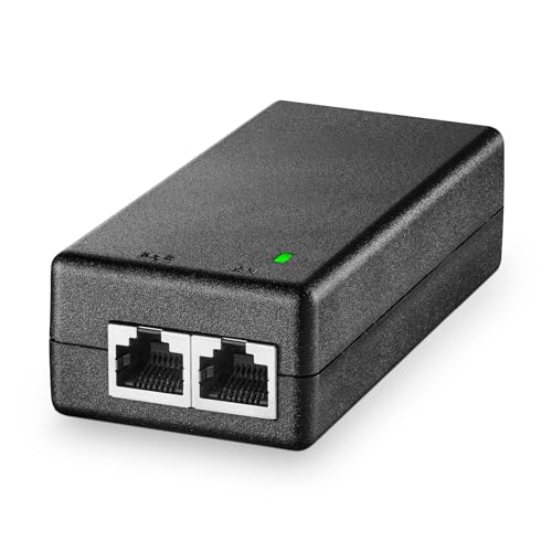 YuLinca Gigabit PoE Injector 15.4W, 802.3af Power Over Ethernet PoE Adapter, 10/100/1000Mbps, Nicht-PoE zu PoE Adapter, Plug & Play, Entfernung bis zu 100 Meter (328 ft.) von YuLinca