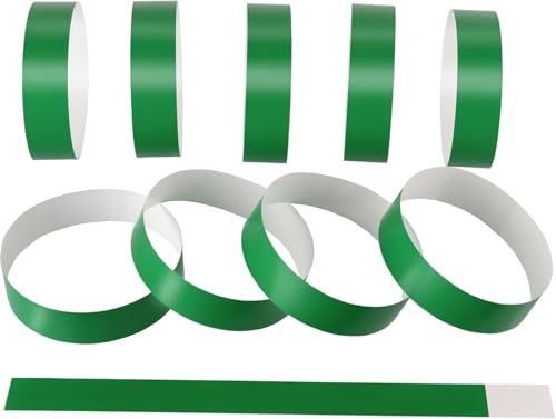 YuXinCat Einlassbänder, 1000 Stück Event Armbänder, Partybänder, Wasserdicht, Armbänder 19 x 255mm, Leichte Selbstklebende Armbänder für Konzerte und Events (Green) von YuXinCat