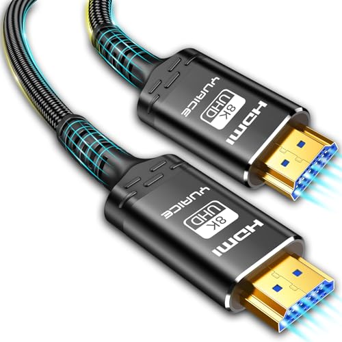 Yuaice 10K 8K HDMI-Kabel 2.1, 4,5 m langes geflochtenes Hochgeschwindigkeits-HDMI-Kabel mit 48 Gbit/s 4K @ 120 Hz, 8K @ 60 Hz Videoauflösung und HDR-Unterstützung. von Yuaice