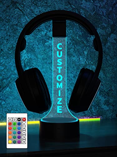 YuanDian personalisierte Licht bis Kopfhörer Stand für Schreibtisch, Gaming-Headset-Halter RGB mit 16 Farbe leuchtet für Game Room Decor, Coole Gamer Geschenke für Männer Freund von YuanDian