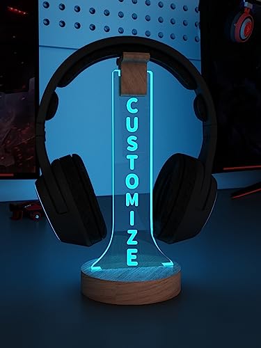 YuanDian personalisierte Licht bis Kopfhörer Stand für Schreibtisch, Gaming Headset Holzhalter RGB mit 16 Farbe leuchtet für Game Room Decor, Coole Gamer Geschenke für Männer Freund Customize YuanDian personalisierte Licht bis Kopfhörer Stand für Schreibtisch, Gaming Headset Holzhalter RGB mit 16 Farbe leuchtet für Game Room Decor, Coole Gamer Geschenke für Männer Freund Customize von YuanDian
