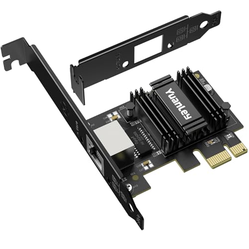 2.5G PCIe Netzwerkkarte, YuanLey 2,5-Gigabit PCI Express Ethernet-Adapter mit Realtek RTL8125B, 2500Mbps NIC-Karte RJ45 LAN-Controller für PC Windows/Linux/Mac OS mit Low-Profile-Halterung 2.5G PCIe Netzwerkkarte, YuanLey 2,5-Gigabit PCI Express Ethernet-Adapter mit Realtek RTL8125B, 2500Mbps NIC-Karte RJ45 LAN-Controller für PC Windows/Linux/Mac OS mit Low-Profile-Halterung von YuanLey