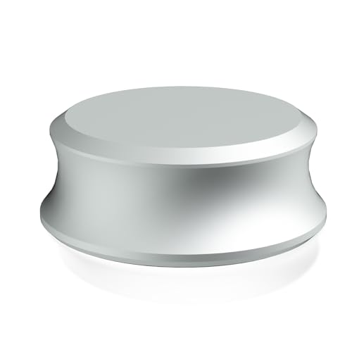 HiFi Universal LP Plattenstabilisator mit schützendem Soft Pad, 280g Leichtgewicht, Aluminium Plattenspieler Stabilisator Clip, passt unter die Staubschutzhaube des Plattenspielers(Mattsilber) von YuanYong