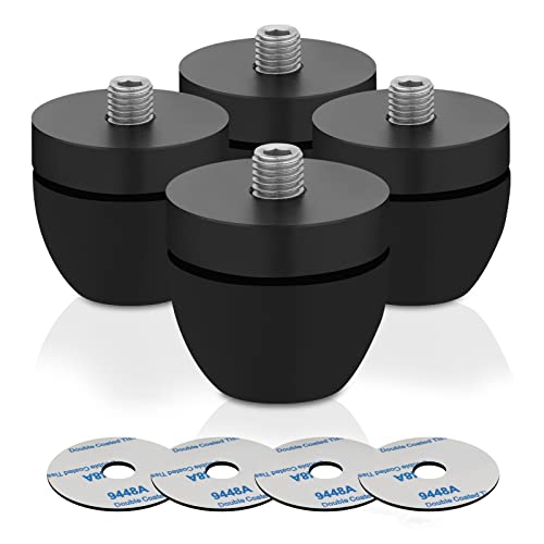 High-end 33x30mm Solid Aluminum Feet Speaker Isolation Stands with Stainless Steel Ball Speaker Spikes Absorber Vibration Damper for HiFi Speaker Audio Amplifier DAC CD(Black, 4pcs) von YuanYong