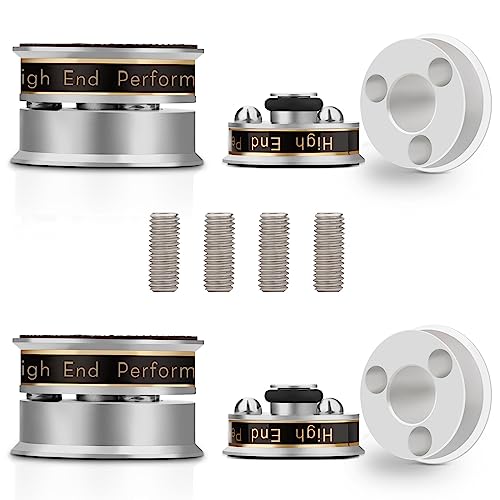 YuanYong 4Pcs 39x24mm Lautsprecher Isolationsfüße HiFi Lautsprecher Spikes Pads Isolationsfüße Subwoofer Spikes Audio Verstärkerfüße für High-End-Lautsprecher CD/DVD Player Durchmesser(Silber) von YuanYong