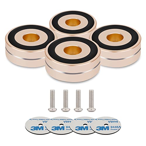 YuanYong Aluminum Isolation Feet 4 Pcs 40x15mm Subwoofer Isolation Feet Amplifier feet (Roségold) von YuanYong