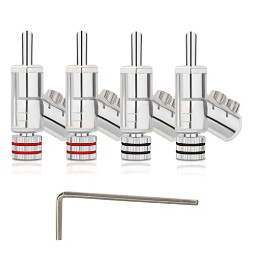 YuanYong Audiophile Bananenstecker Rhodiniert Doppelte Schraubensicherung für Lautsprecherkabel 8AWG-15AWG,Wandplatten,Heimkino,Videoempfänge mit 8 Steckern/1 L-förmigen Sechskantschlüssel(4 Stück) YuanYong Audiophile Bananenstecker Rhodiniert Doppelte Schraubensicherung für Lautsprecherkabel 8AWG-15AWG,Wandplatten,Heimkino,Videoempfänge mit 8 Steckern/1 L-förmigen Sechskantschlüssel(4 Stück) von YuanYong