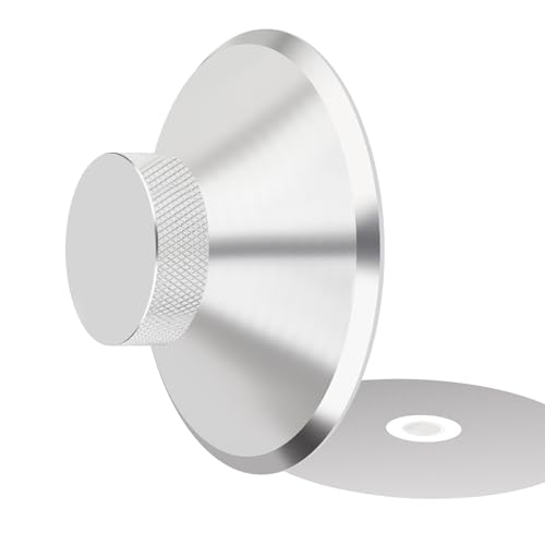 YuanYong Audiophile Plattenspieler Gewicht Stabilisator 120G Edelstahl Schallplatten Gewichte mit weicher Bodenpolsterung Stabilisierende Drehzahl für Plattenspieler,Vinyl-Scheiben-Player(Silver) von YuanYong