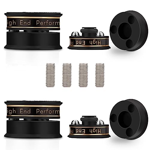 YuanYong Lautsprecher Isolationsfüße 39mm*24mm High-End HiFi Lautsprecher Spikes Pads Isolationsfüße Subwoofer Spikes Audio Verstärkerfüße für Audio,Lautsprecher,Subwoofer,Heimkino(4 Stück,Schwarz) von YuanYong