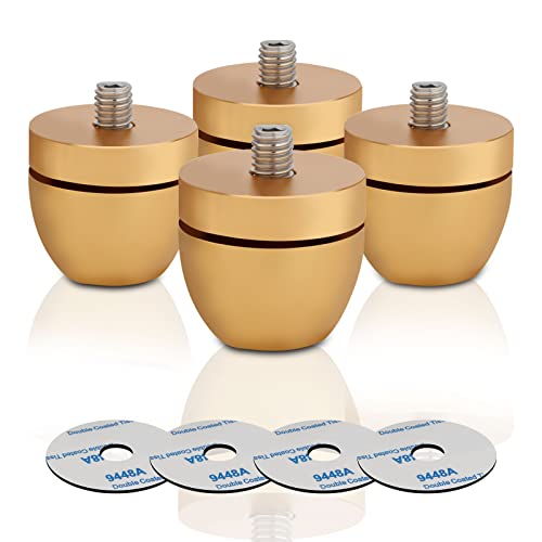 YuanYong Lautsprecher Isolationsfüße Aluminium 33mm*30mm High-End HiFi Lautsprecher Pads Isolationsfüße Subwoofer füße Audio Verstärkerfüße für Audio,Lautsprecher,Subwoofer,Heimkino(4 Stück,Gold) YuanYong Lautsprecher Isolationsfüße Aluminium 33mm*30mm High-End HiFi Lautsprecher Pads Isolationsfüße Subwoofer füße Audio Verstärkerfüße für Audio,Lautsprecher,Subwoofer,Heimkino(4 Stück,Gold) von YuanYong