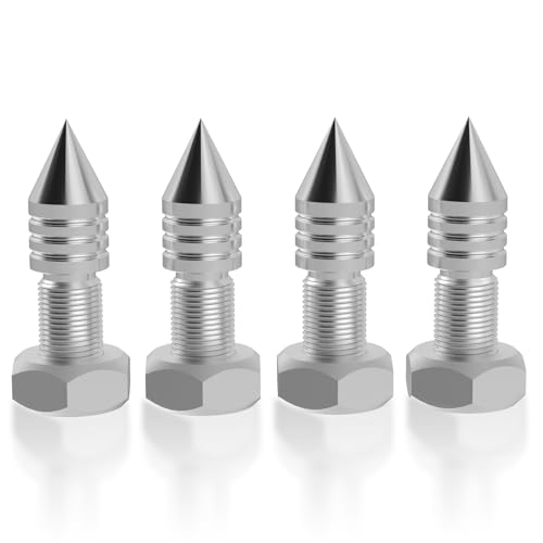 YuanYong Lautsprecher Spikes, 4 Stück HiFi Lautsprecher Spikes aus massivem Edelstahl (Ohne Spike-Kissen)， höhenverstellbar, Geeignet für Lautsprecherständer (M10) von YuanYong