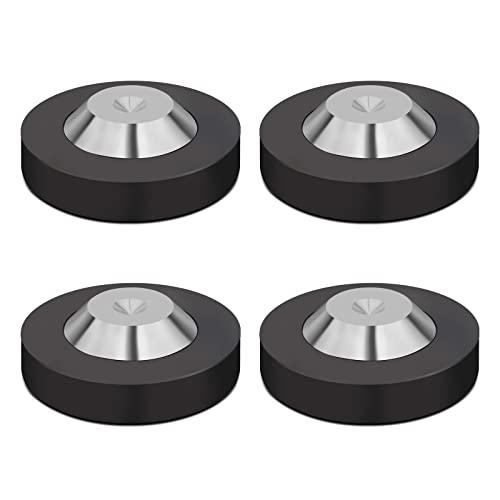 YuanYong Lautsprecherfüße 4 Pcs 39mm×13mm mit POM Edelstahl-Lautsprecherpads HiFi Geräte Füße für HiFi-Lautsprecher, Subwoofer, Audioverstärker, DAC und CD-Player (Schwarz) von YuanYong