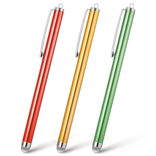 Yuanchu Tablet Stift für Alle Tablets,3 Stück Touchscreen Stift Hochpräzise Faserspitze Eingabestifte Universal Stylus Pen kompatibel mit alle Handys/Tablets (Gold+Rot+Grün) von Yuanchu