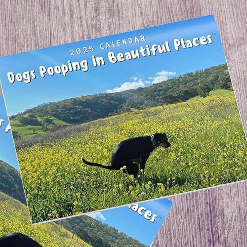 Yuandream Hunde kalender 2025, Pooping Dogs Calendar 2025, Dogs Pooping in Beautiful Places Calendar, Pooping Dogs Kalender, 2025 Hündchen Wandkalender Lustiger 2025 Hündchen Wandkalender von Yuandream