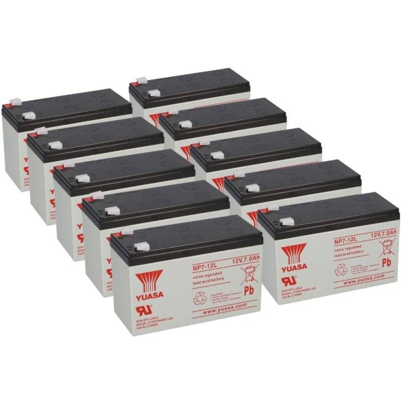 10x Yuasa Blei-Akku NP7-12L Pb 12V 7Ah VdS, Faston 6,3mm von Yuasa