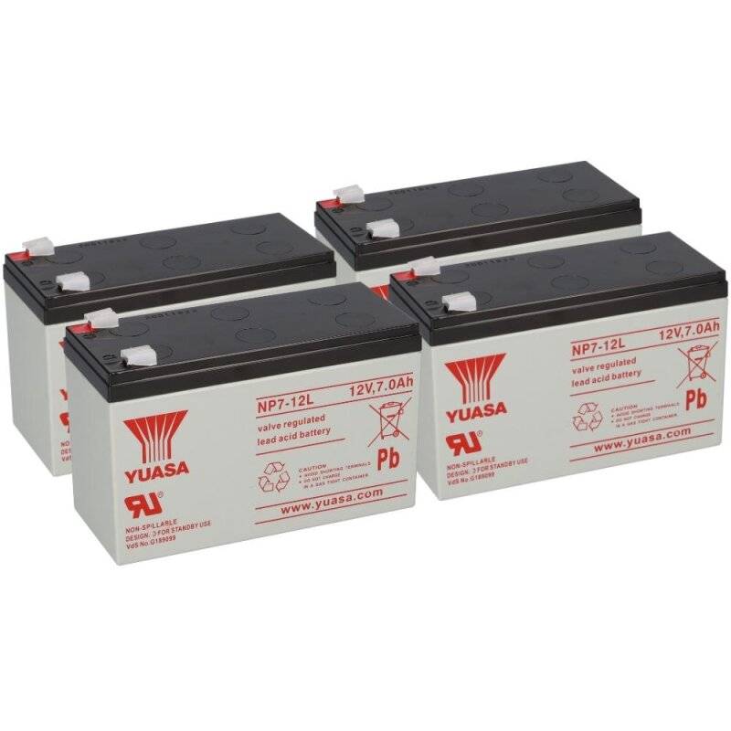 4x Yuasa Blei-Akku NP7-12L Pb 12V 7Ah VdS, Faston 6,3 USV von Yuasa