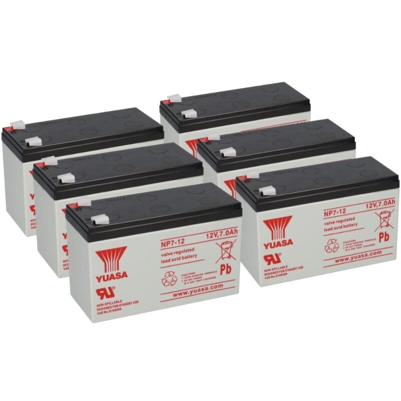 6x Yuasa Blei-Akku NP7-12 Pb 12V 7Ah VdS, Faston 4,8mm 6x Yuasa Blei-Akku NP7-12 Pb 12V 7Ah VdS, Faston 4,8mm von Yuasa