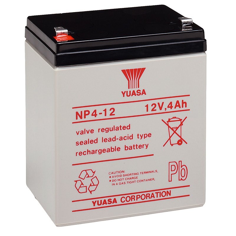NP4-12 Yuasa Bleiakku NP4-12 mit 12 Volt und 4Ah, 4,8mm Faston Kontakt NP4-12 Yuasa Bleiakku NP4-12 mit 12 Volt und 4Ah, 4,8mm Faston Kontakt von Yuasa