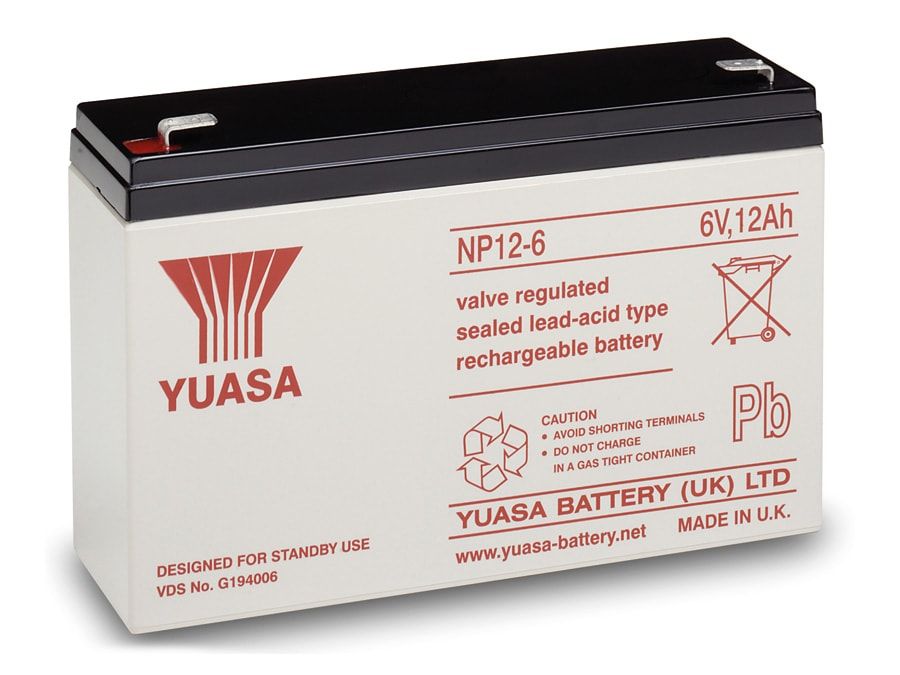 YUASA Blei-Akkumulator NP12-6, 6 V-/12 Ah von Yuasa