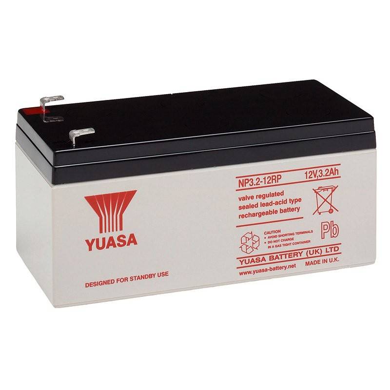 YUASA NP3.2-12 Blei Akku 12 Volt, 3200mAh mit Faston 4,8mm Steckkontakten von Yuasa