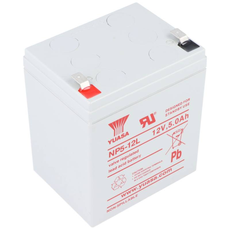 YUASA NP5-12L Akku Blei PB 12Volt 5Ah 90x70x106mm von Yuasa