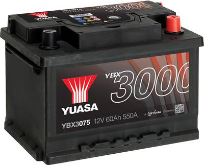 Yuasa Autobatterie SMF YBX3075 12 V 60 Ah T1 Zellanlegung 0 (YBX3075) von Yuasa