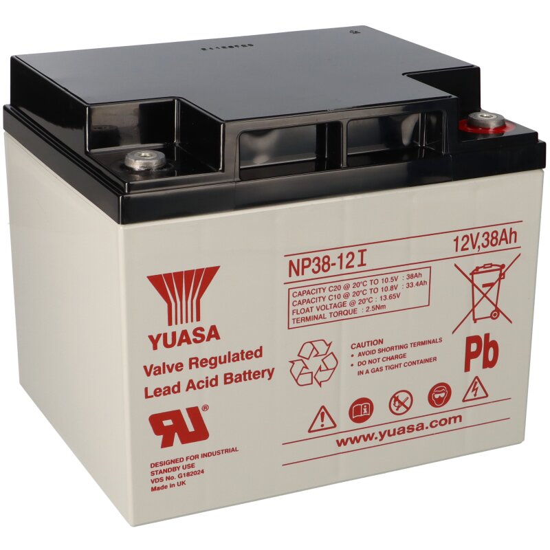 Yuasa Blei-Akku NP38-12I Pb 12V / 38Ah VdS, M5 Innengewinde Yuasa Blei-Akku NP38-12I Pb 12V / 38Ah VdS, M5 Innengewinde von Yuasa