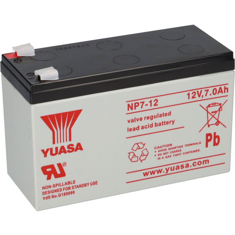 Yuasa Blei-Akku NP7-12 Pb 12V 7Ah VdS, Faston 4,8mm Yuasa Blei-Akku NP7-12 Pb 12V 7Ah VdS, Faston 4,8mm von Yuasa