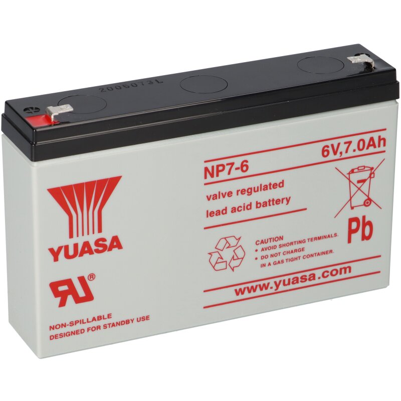 Yuasa Blei-Akku NP7-6 Pb 6V / 7Ah Faston 4,8 von Yuasa