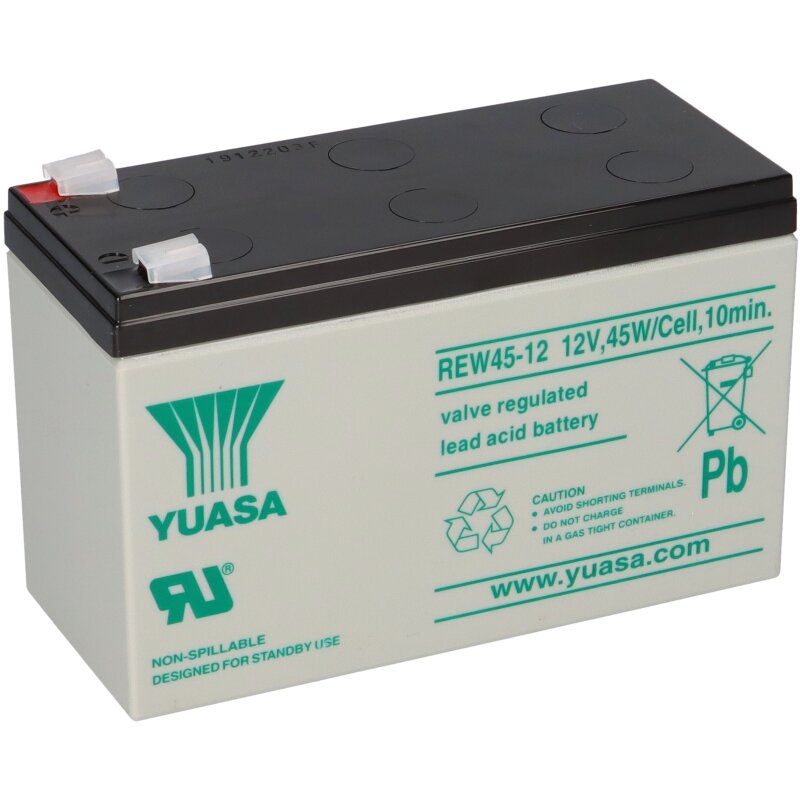 Yuasa Blei-Akku REW45-12 Pb 12V / 8Ah Hochstrom, Faston 6,3 von Yuasa