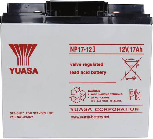 Yuasa NP17-12 NP17-12 Bleiakku 12V 17Ah Blei-Vlies (AGM) (B x H x T) 181 x 167 x 76mm M5-Schraubansc von Yuasa